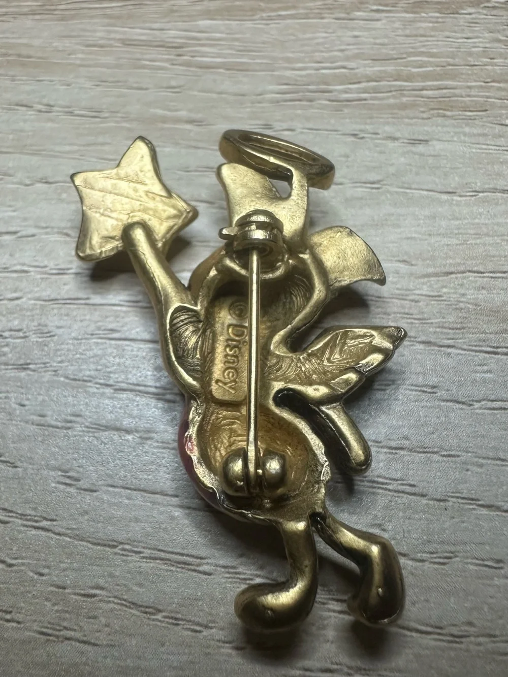 Piglet Brooch Disney Winnie The Pooh Angel Gold Tone & Pink Enamel Pin Badge